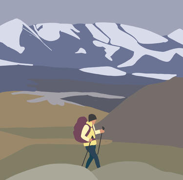 Linnea's icon, an antropomorphic dog in a flower crown doing a victory sign.